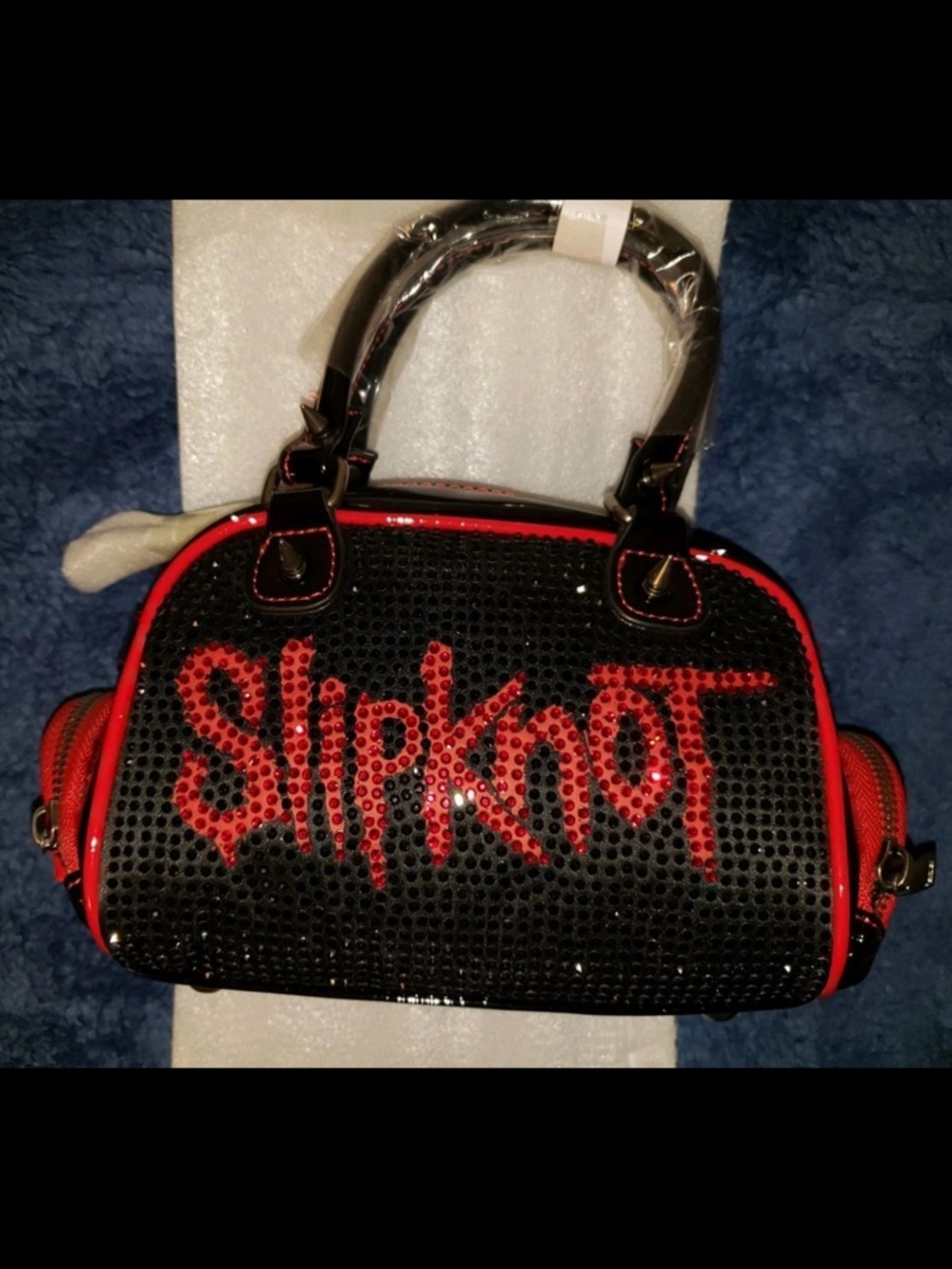 ISO!! Dolls Kill x Slipknot band rhinestone bling bowler purse hand bag